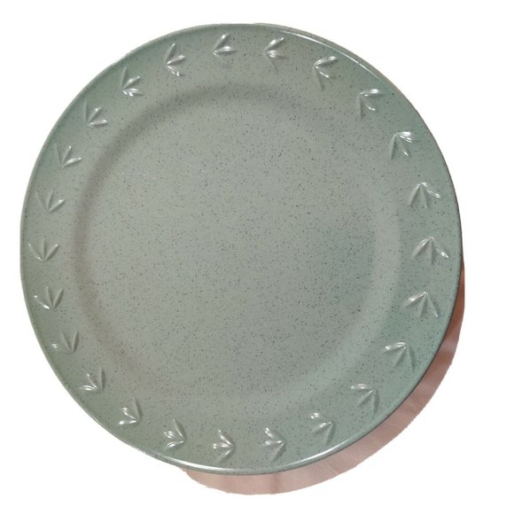Precidio Melamine 11” Diameter (4) Platter Plate Aqua Turquoise Speckle Design - Picture 3 of 6